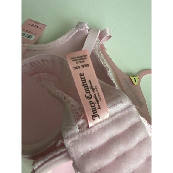 Juicy Couture Sexy Push Up Bra Sz 40D Parfait Pink Underwire JC6914D Lace NEW - Picture 7 of 8